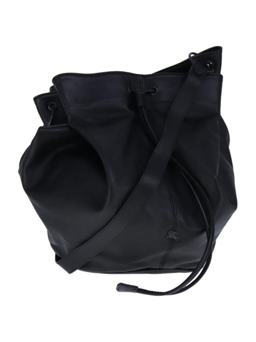 Authentic BURBERRY Shoulder Bag Leather Black